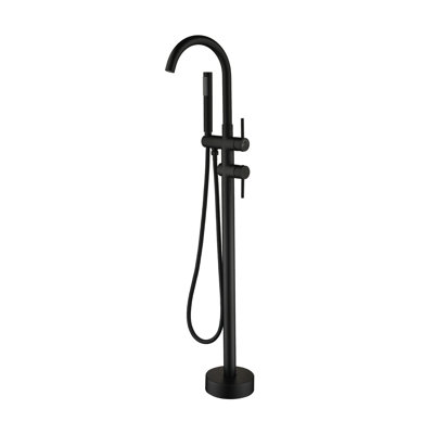 Robinet de baignoire autoportant à poignée simple en noir mat