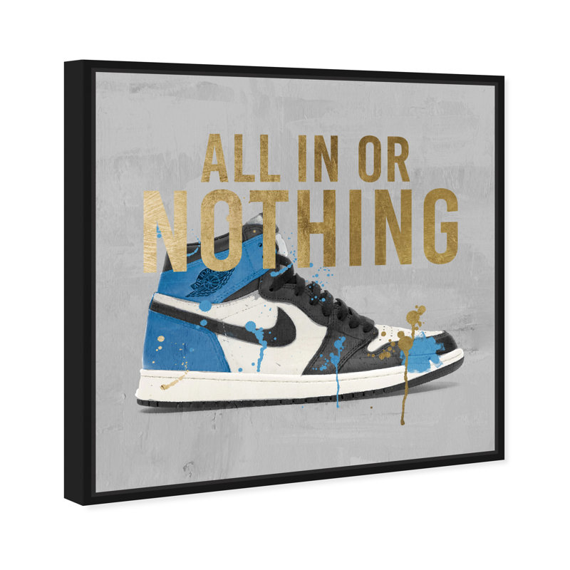 «All in Sneaker», reproduction d'art sur toile, H 20 po x l 20 po, Cadre noir, Noir