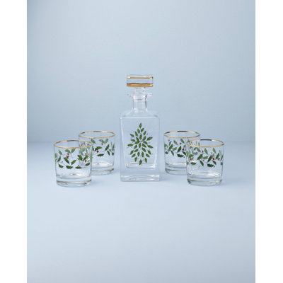 Holiday 5-Piece Decanter & Whiskey Glass Set
