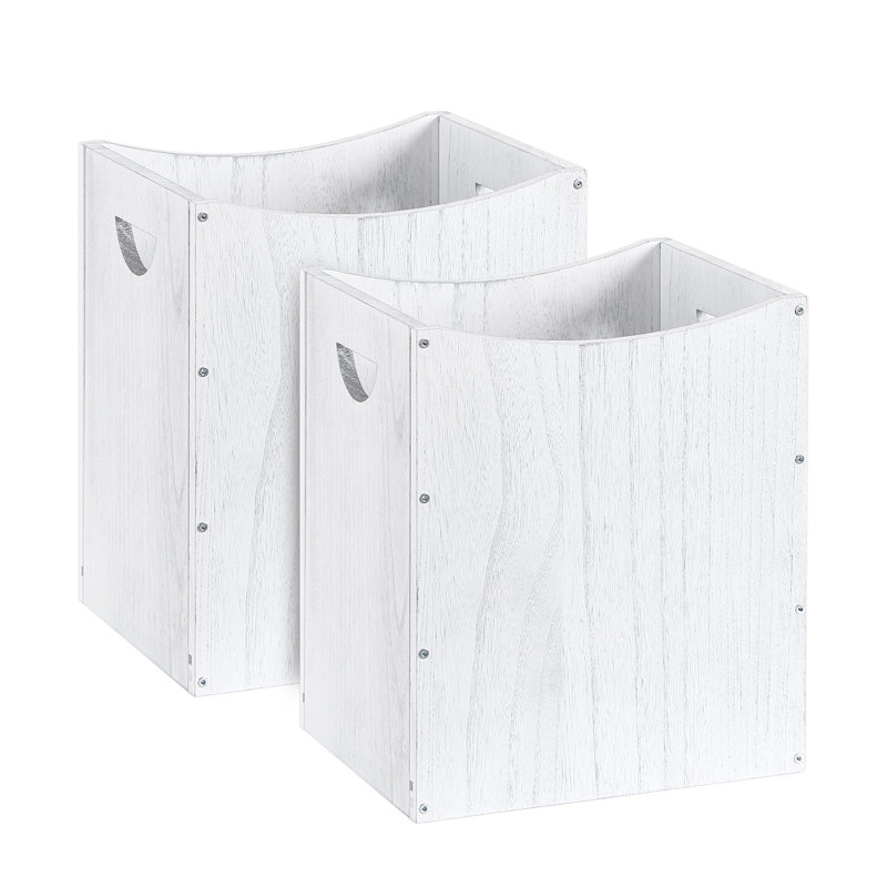 Bamboo Open Waste Basket - 5.3 Gallons, White