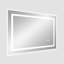 Miroir de salle de bain sans cadre avec double éclairage à DEL, antibuée, éclairage à intensité variable et fonction mémoire-1112451859