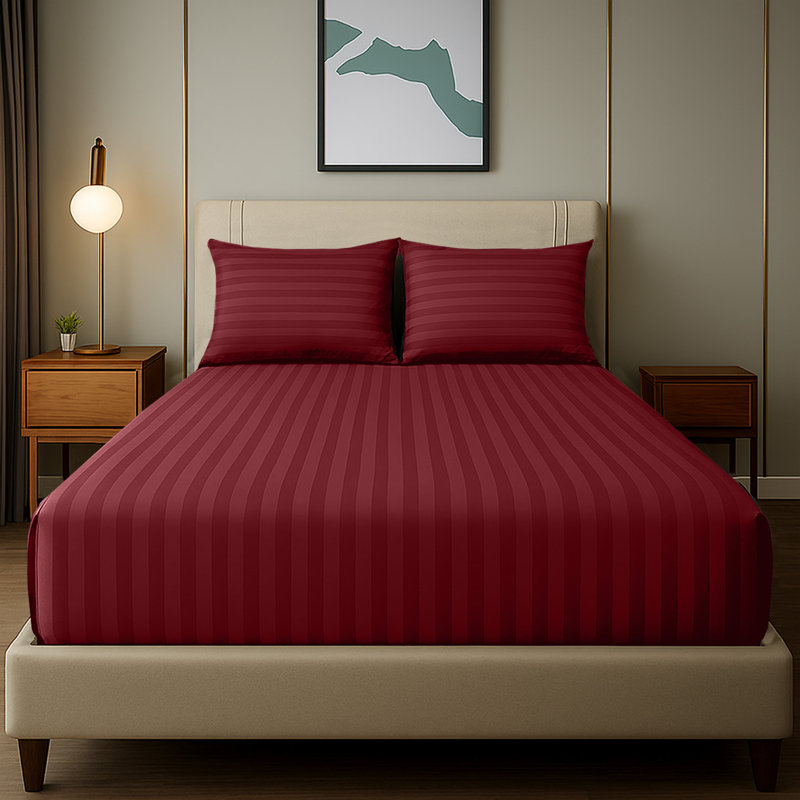 Microfiber Standard Fitted Sheet, Super King (6'), Burgundy