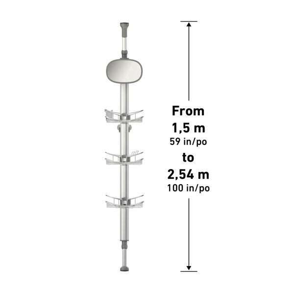 Luegene Tension Pole Stainless Steel Shower Caddy Rebrilliant