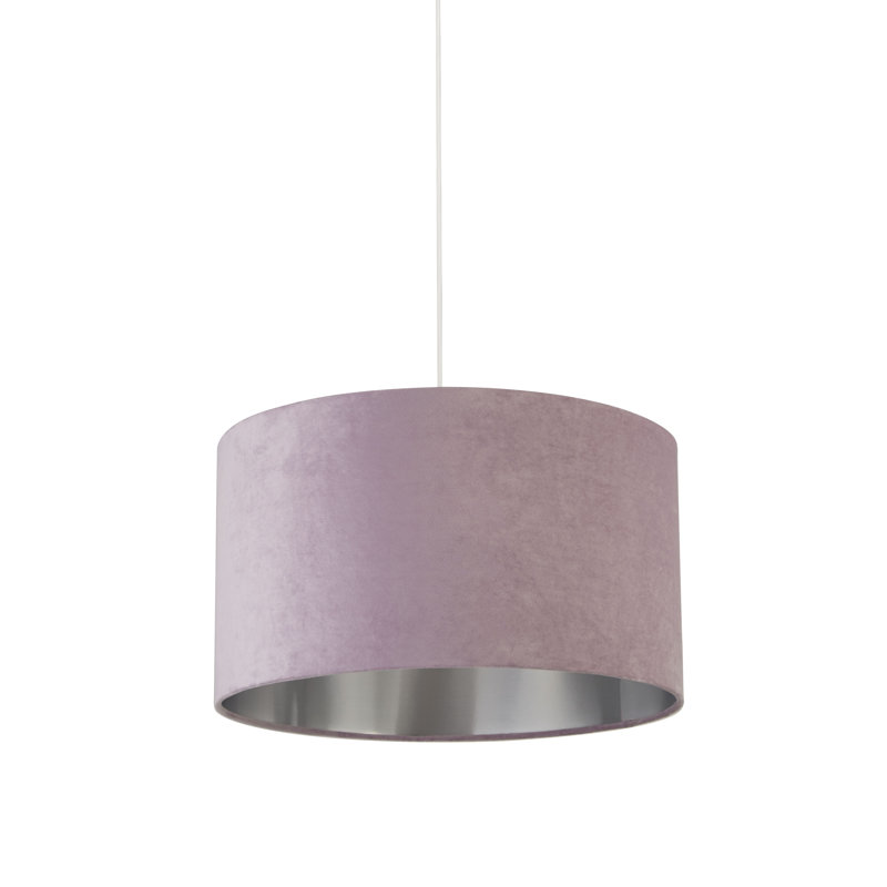 Velvet, Plastic And Mild Steel Traditional, Lilac/Brushed Silver, 28 cm H x 50 cm W x 50cm D