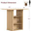 Table îlot de cuisine 43 po à hauteur de comptoir avec rangement à 3 niveaux-12948673