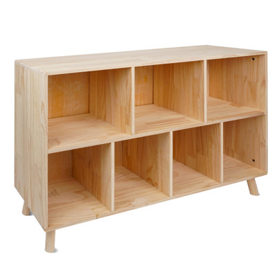 Modern Multi-compartment Pine Wood Bookshelves For Home & Office