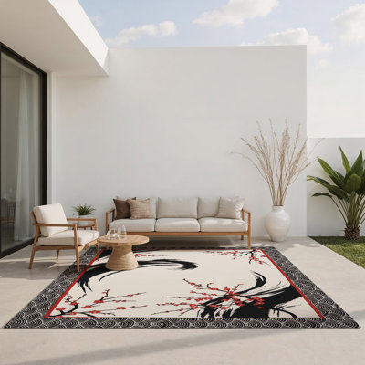 Tapis intérieur et extérieur Scarlet Strokes