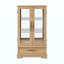 Vitrine lumineuse en verre avec tablettes réglables - 2 portes, 1 tiroir, lumières DEL