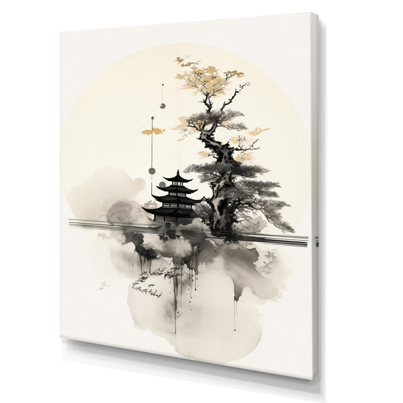 Asian Art Samurais Landscape II - Art asiatique, art mural, Toile tendue, H 32 po x l 24 po