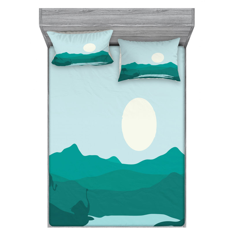 Ensemble de draps en autruche, Ensemble de draps pour lit double avec un drap-hou