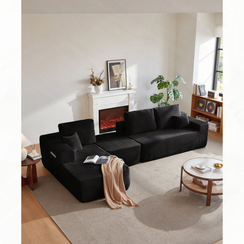 Canapé modulaire en U 104 po, Gris anthracite