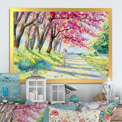 «Biking In The Summer Park», reproduction sur toile flottante