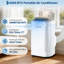 Climatiseur portatif 14 000 BTU, climatiseur portatif à refroidissement rapide de 850 pieds carrés avec télécommande, ventilateur déshumidificateur, écran ACL, purification de l'air, blanc