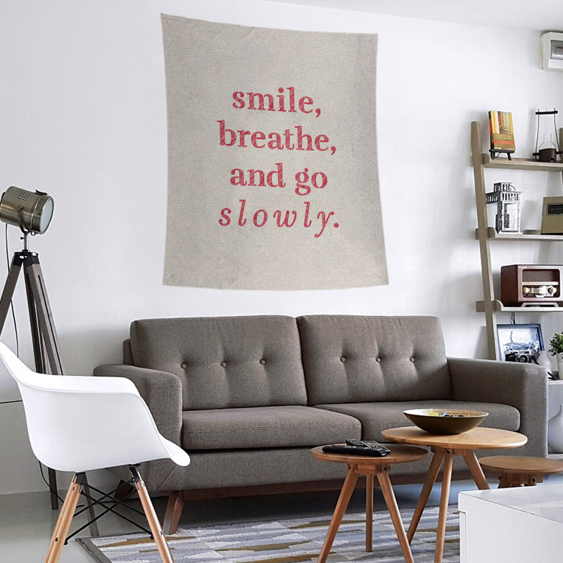 Tapisserie de polyester à quote-main lente, H 27,5 po x l 37,5 po, Blanc / rouge