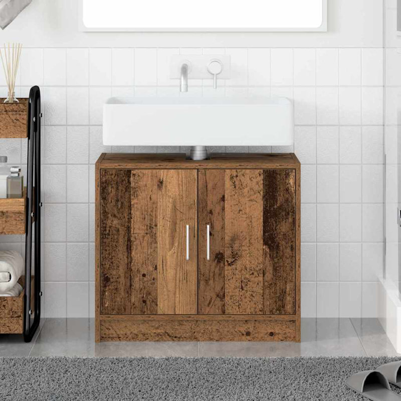 Sink Cabinet With Door 63 X 29 X 55 Cm Engineered Wood, Old Wood