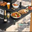 Belmont 6 pi x 8 pi Gazebo extérieur avec barbecue à toit rigide et toit en pente, comptoir de bar avec crochets et ouvre-porte-136841921