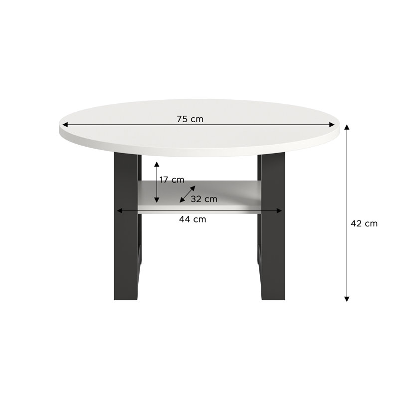 Albrian Coffee Table With Storage Space, White