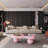 47 Inch Cloud Shaped Coffee Table With 3 Ball Legs-568610395-568610390