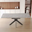 Très grande table de salle à manger de 62,15 po à rallonge de 78,15 po de style Mid-Century moderne pour la salle à manger, la table de fête, la table de conférence, les pieds en X en métal noir.