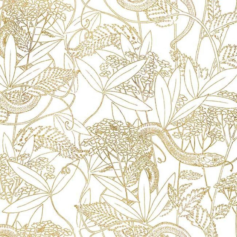 Floral Wallpaper Double Roll, Gold