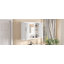 Armoire à pharmacie 36 po, armoire de rangement murale pour salle de bain, armoire murale moderne avec miroir, armoire à miroir avec 3 portes (meuble-lavabo non inclus)-1019919543