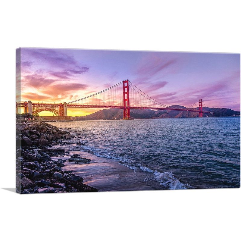 Golden Gate Bridge San Francisco - reproduction de photo sur toile tendue, H 18 po x l 26 po x P 1,5 po