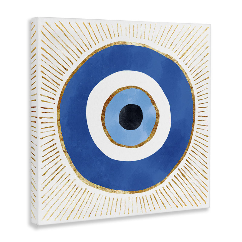 «Evil Eye Symbole Striped Rays» par Ziwei Li - impression sur toile tendue, H 24 po x l 24 po x P 1,5 po