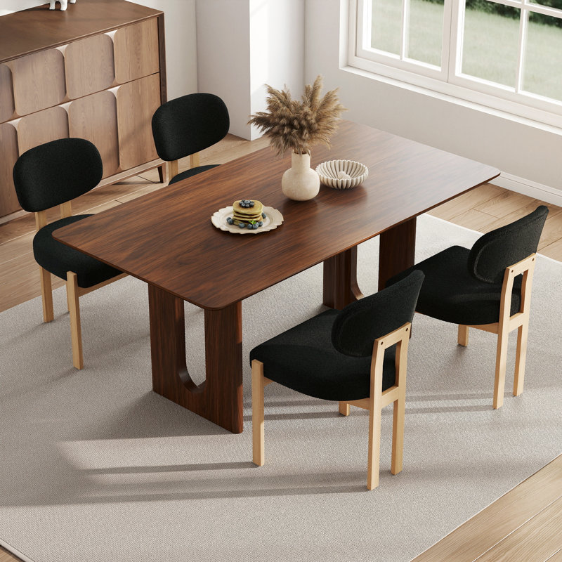 Ensemble de table de salle à manger 62,9 po, Ensemble de cinq pièces : table, quatre chaises, Noir