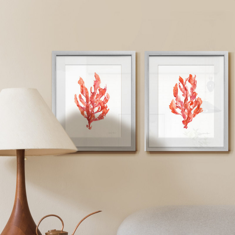 Corail de varech I - ensemble de 2 reproductions d'art sur papier encadré