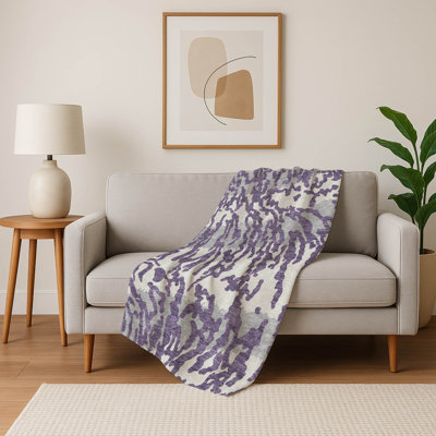 Addison Machine Washable Sherpa ASB873 Animal Print Throw Blanket