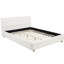 Lit à lattes pour grand lit avec revêtement en molleton de style minimaliste moderne et tête de lit à grille, idéal pour la chambre à coucher, en bois