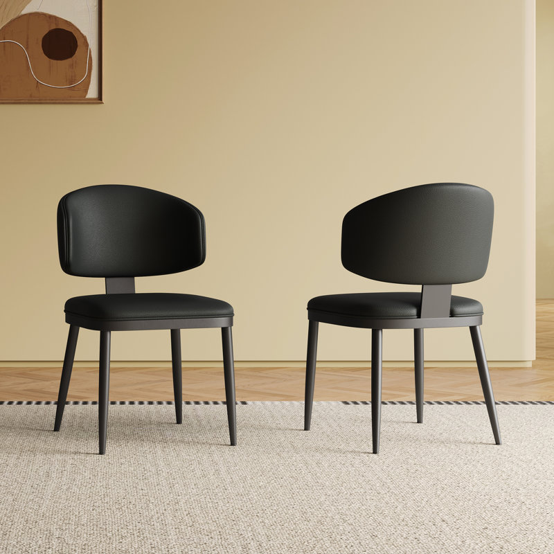Ensemble de 2 chaises de salle à manger modernes en cuir synthétique et en cuir PU, de conception ergonomique pour le confort et le style dans la cuisine ou la salle à manger