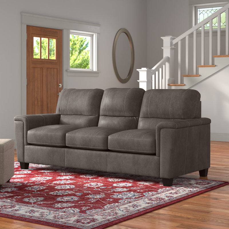 Canapé à accoudoirs carrés 89 po, Gris anthracite