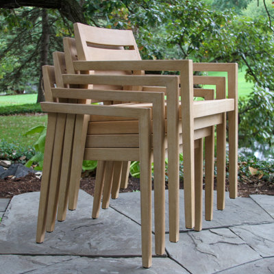 Kinsler Eucalyptus Outdoor Stackable Dining Armchair