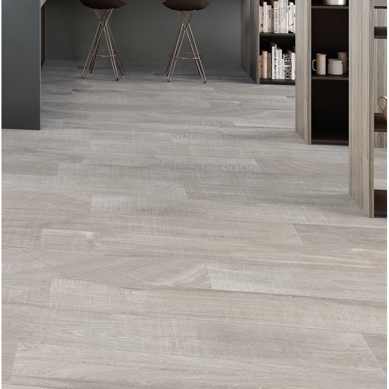 8" x 48" Porcelain Wall & Floor Tile, Gray