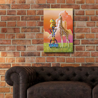 «Robots On Safari» par Cindy Thornton, art mural en verre acrylique