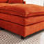 Canapé modulaire de 105 po en chenille orange foncé de 105 po avec repose-pieds et canapé en L pour salon