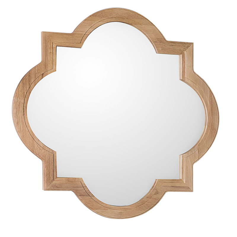 Cremeans Wood Flat Wall Mirror, Natural, 32" H x 32" W x 1" D