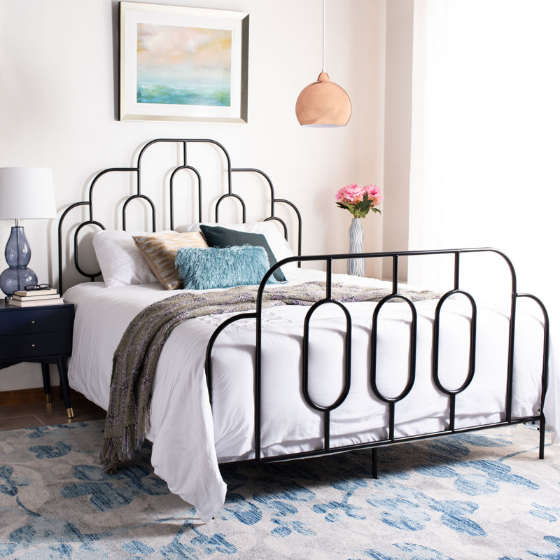 Magdeline Metal Open-Frame Bed, Black, Full/Double