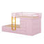 Lit superposé double avec tiroirs de rangement et garde-robe, structure de lit superposé en bois avec échelle-123652888