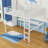 Queen Metal Loft Bed With Built-In-Desk And LED And Charging Station