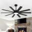 Ventilateur de plafond à 3 pales de 52 po avec lumière et télécommande Markku, moteur à courant continu, tiges verticales de 5 po / 10 po, 3 couleurs DEL-238571638-239475994