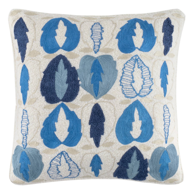 Oakley Wool/Polyester Throw Square Pillow Cover, Delft Floral
