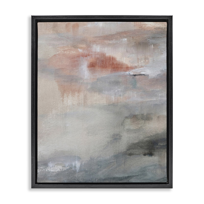 Cadre flottant abstrait Sunswept, design par Hope Bainbridge, Cadre flottant noir de jais, H 21 po x l 17 po