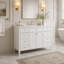 Ensemble de meuble-lavabo autoportant en MDF avec 6 tiroirs et 2 portes, ensemble de meuble-lavabo blanc avec cuve en composite, charnières à fermeture en douceur et poignées en métal argenté 48 po-2014523883