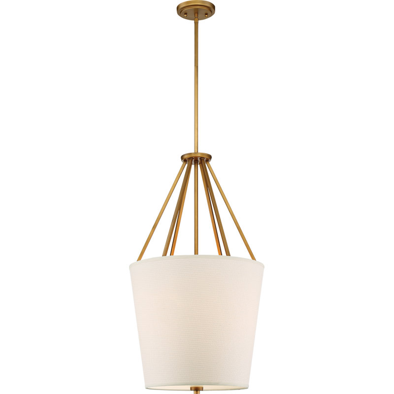 Cricklade 3 - Light Lantern Geometric Chandelier, Natural Brass, 30.38" H x 17" W x 17" D