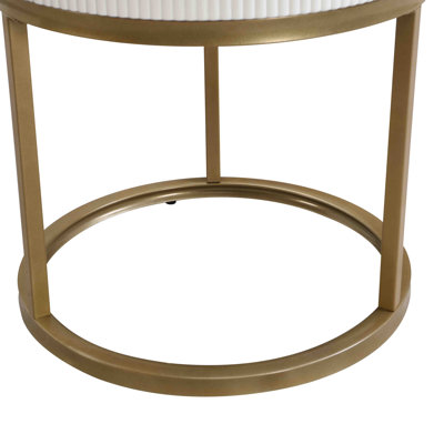 Table de bout ronde 19,68 pouces avec tiroir, table de bout ronde en marbre avec rangement