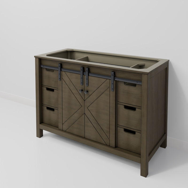 Meuble-lavabo simple l 48 po x P 22 po Marsyas, Brun rustique
