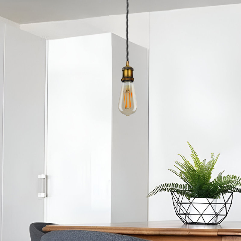 3 - Light Single Pendant, Yellow Brass