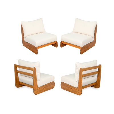 Bukovka Patio Acacia Wood Lounge Chair With Removable Cushions